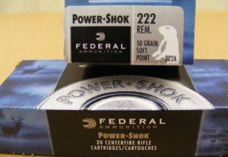 .222/50 grs. Federal Power Shok SP 20 stk. No. 222A # SSZ Berka