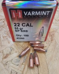 .22/.224/55grs SP SX Hornady No. 2260 Geschosse 100 Stk. #SSZ Berka