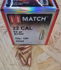 .22/.224/52grs Match Hornady No. 2249 Geschosse 100 Stk. #SSZ Berka