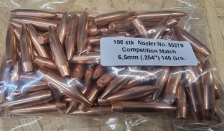 6,5mm/140grs HPBT Nosler No. 50379 Competition Geschosse 100 stk# SSZ Berka