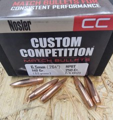 6,5mm/140grs HPBT Nosler No: 49823 Competition Geschosse 250 stk #SSZ Berka