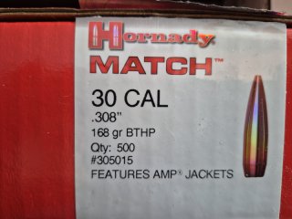 .308/168grs Hornady HPBT Geschosse National Match 100St
