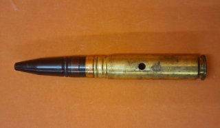 Sammler-/Dekomunition 23x115 AM-23 BZA OX Exerzier-/ Unterrichtspatrone API f. Bordkanone russisch