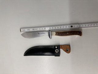 Linder Forstnicker Solingen Carbon Steel - Jagdmesser / Nicker mit Hirschhorn & Lederscheide