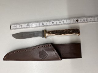 PUMA Hunter's Pal (Mod. 11 6397) – Solingen Jagdmesser mit Hirschhorn & Original-Lederscheide