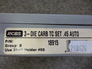 1 RCBS 3-DIE CARB TC SET .45Auto