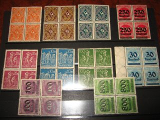 10x viererblock Deutsches Reich Postfrisch.