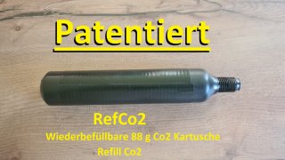 88 g Co2 Kartusche - Wiederbefüllbar ! patentiert ! RefCo2 ! Je Füllung nur 0,35 € - 1,25 €