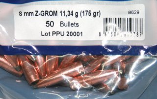 50 Stück PPU PrviPartizan Geschosse #B-629 | Cal.8MM.322 - 175grs/11g Z-GROM Bleifrei! ZINN-Deformat