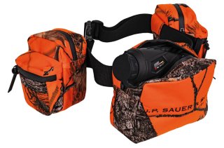 1 x J.P. SAUER & SOHN Jagdgurt Gürteltasche ORANGE Länge - 130cm | 3 geräumige wasserdichte Taschen