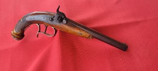 sehr feine deutsche Perkussionspistole, ca. 1840