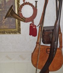 Dekoration 3 Stück Tasche, Fernglas, Posthorn
