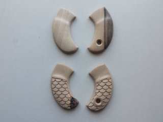 2 Paare Holzgriffschalen für Röhm Little Joe (blank+Fischschuppen)