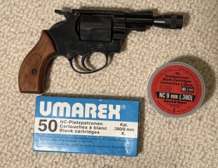 Umarex Modell Dallas PTB 281 9 mm R Knall+Umarex Patronen OVP