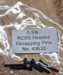RCBS Zündhütchenausstoßer Stifte mit Kopf No. 49630#