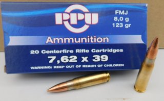 7,62x39/123 FMJ PPU A-041 100 Stk.