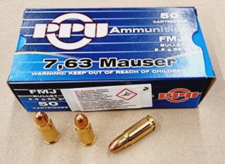 7,63 Mauser/85grs A-413 PPU FMJ 50 Stk.