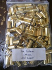 9mm Luger Boxer-Hülsen PPU 100 Stk.#C-033 #